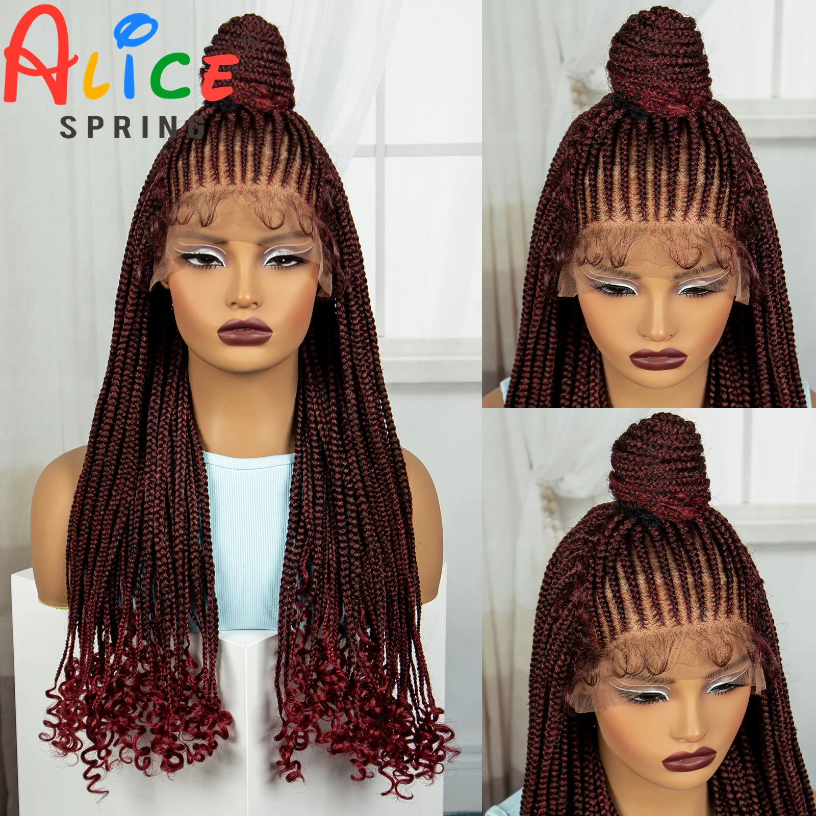 26 inch 13x4 Lace Front Synthetic Updo Braided Wigs With Curly Ends for Black Women Cornrow Braiding Hair Wigs with Baby Hair
26 inch 13x4 Lace Front Synthetic Updo Braided Wigs With Curly Ends for Black Women Cornrow Braiding Hair Wigs with Baby Hair
