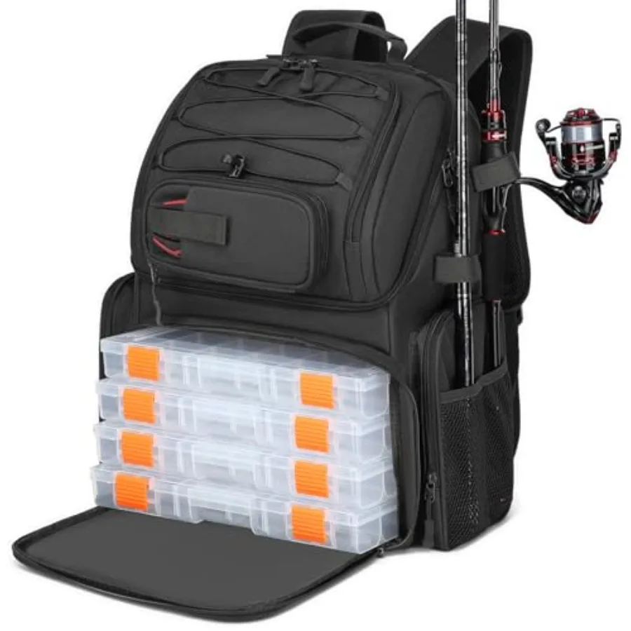 HAMBOLY Fishing Backpack 50L Waterproof Tackle Bag with Cooler and Rod Holders for Men Black Durable and Spacious Storage for O
HAMBOLY Fishing Backpack 50L Waterproof Tackle Bag with Cooler and Rod Holders for Men Black Durable and Spacious Storage for O