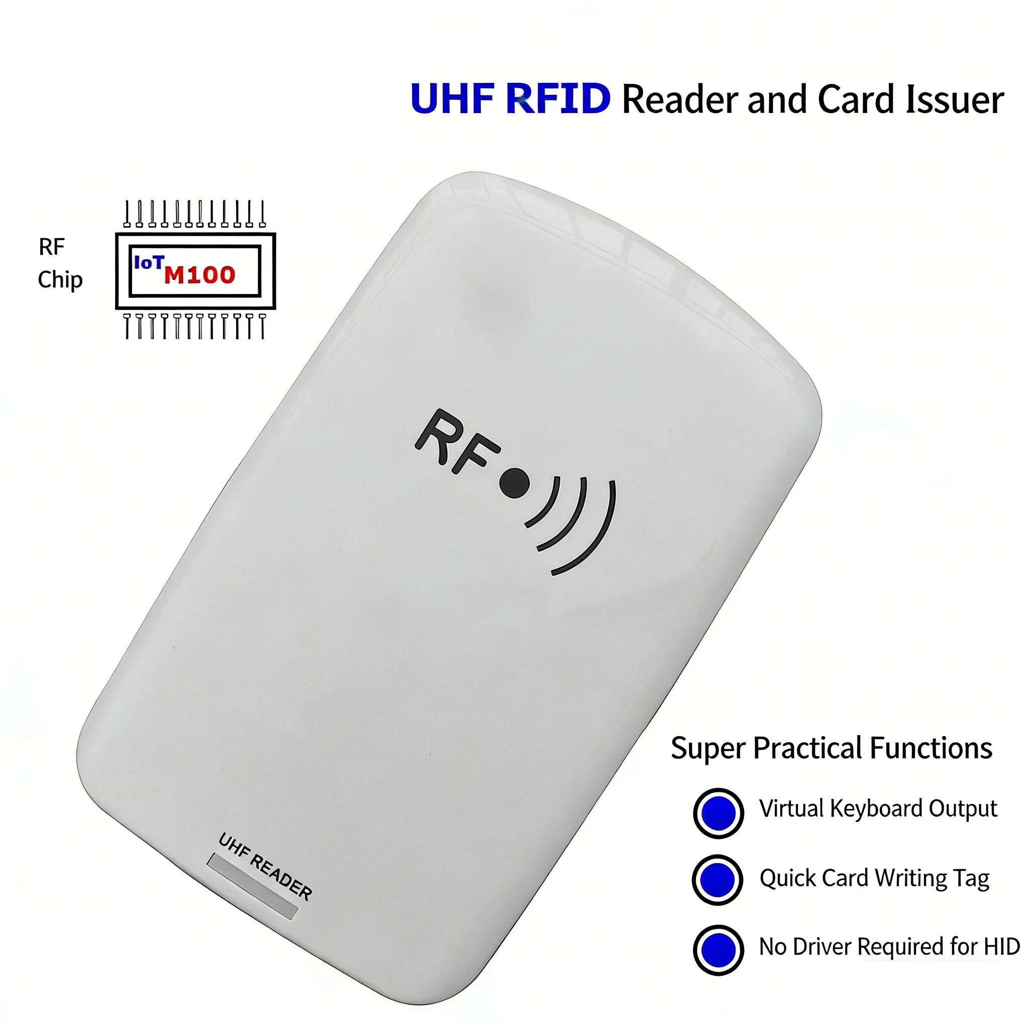 915MHz UHF RFID Reader Writer Desktop USB HID Plug & Play Clothing Anti-Theft Tag Decoder Card Encoder for Retail Store Shop
915MHz UHF RFID Reader Writer Desktop USB HID Plug & Play Clothing Anti-Theft Tag Decoder Card Encoder for Retail Store Shop