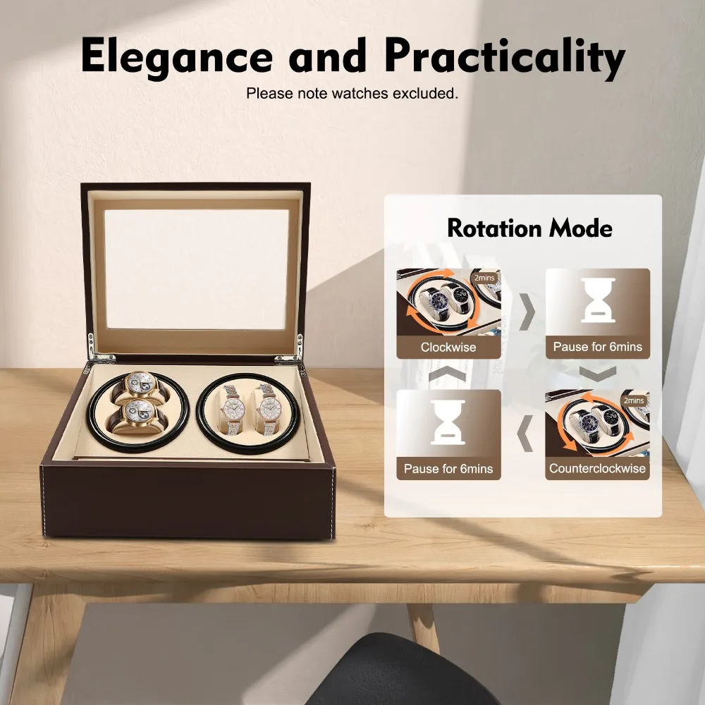 Automatic Watch Winder Rotating Display Box Leather Watch Storage Holder Watch Case for Men and Lady (Brown)
Automatic Watch Winder Rotating Display Box Leather Watch Storage Holder Watch Case for Men and Lady (Brown)