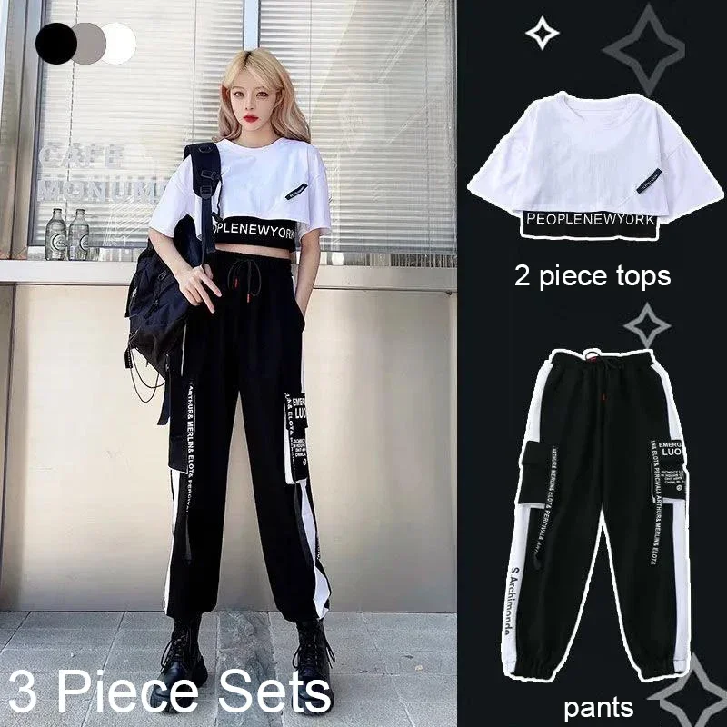 Summer Casual 3 Piece Sets Women Short Sleeve Crop Tops+Cargo Pants Suit 2025 New Korean Style Loose Fashion Woman's Clothing
Summer Casual 3 Piece Sets Women Short Sleeve Crop Tops+Cargo Pants Suit 2025 New Korean Style Loose Fashion Woman's Clothing
