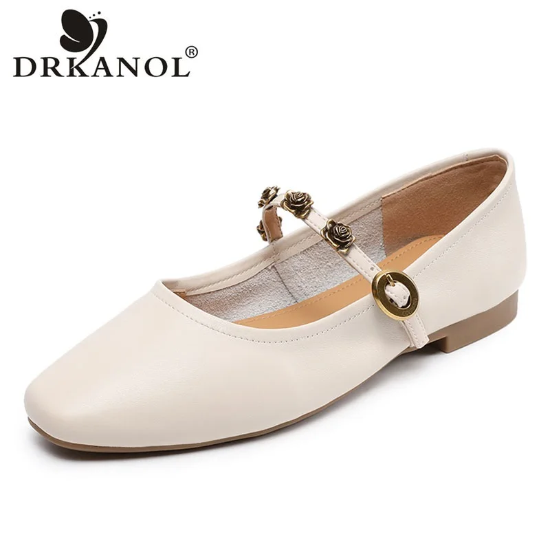 DRKANOL Elegant Flat Shoes Women Genuine Leather Square Toe Shallow Slip On Casual Loafers Comfort Soft Low Heel Single Shoes
DRKANOL Elegant Flat Shoes Women Genuine Leather Square Toe Shallow Slip On Casual Loafers Comfort Soft Low Heel Single Shoes
