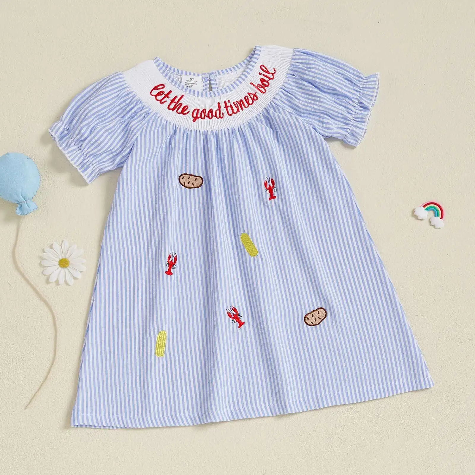 Toddler Baby Girls Short Sleeve Dress Lovely Infant Summer Embroidery Striped Print Dress Infant Cotton Clothes Children Outfit
Toddler Baby Girls Short Sleeve Dress Lovely Infant Summer Embroidery Striped Print Dress Infant Cotton Clothes Children Outfit