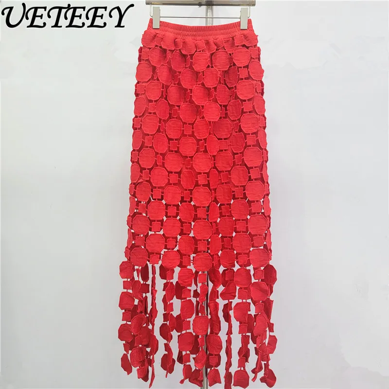 Elastic High-Waisted Draped Bodycon Skirt 2026 Spring and Autumn New Fashion Style Tassels Hollow Versatile Half Skirts
Elastic High-Waisted Draped Bodycon Skirt 2026 Spring and Autumn New Fashion Style Tassels Hollow Versatile Half Skirts