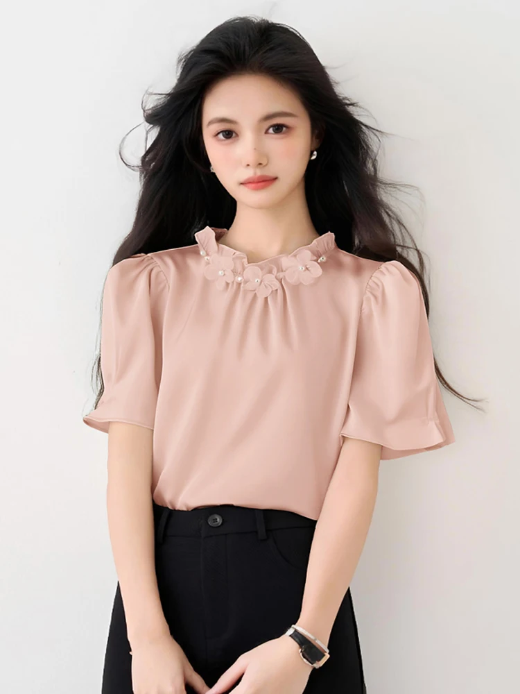 Летние офисные женские блузки Blusa с круглым вырезом и бусинами, винтажные топы, элегантные шифоновые женские модные свободные повседневные рубашки, новинка 2023 года
Летние офисные женские блузки Blusa с круглым вырезом и бусинами, винтажные топы, элегантные шифоновые женские модные свободные повседневные рубашки, новинка 2023 года