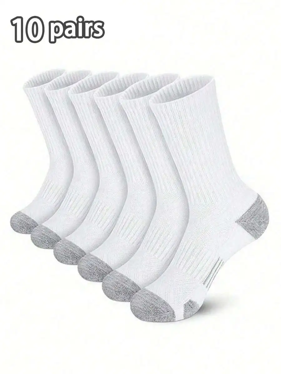 10 Pairs White Gray Toe Crew Socks For Men Sports Work Casual
10 Pairs White Gray Toe Crew Socks For Men Sports Work Casual