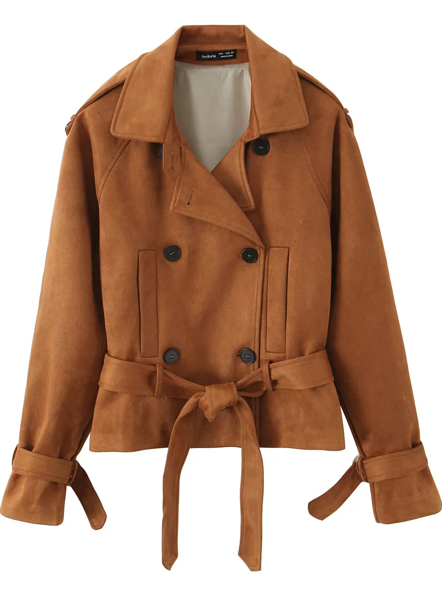 Свободный повседневный двубортный бархатный костюм из кожи оленя в американском стиле, женская верхняя одежда с отложным воротником или длина
Свободный повседневный двубортный бархатный костюм из кожи оленя в американском стиле, женская верхняя одежда с отложным воротником или длина