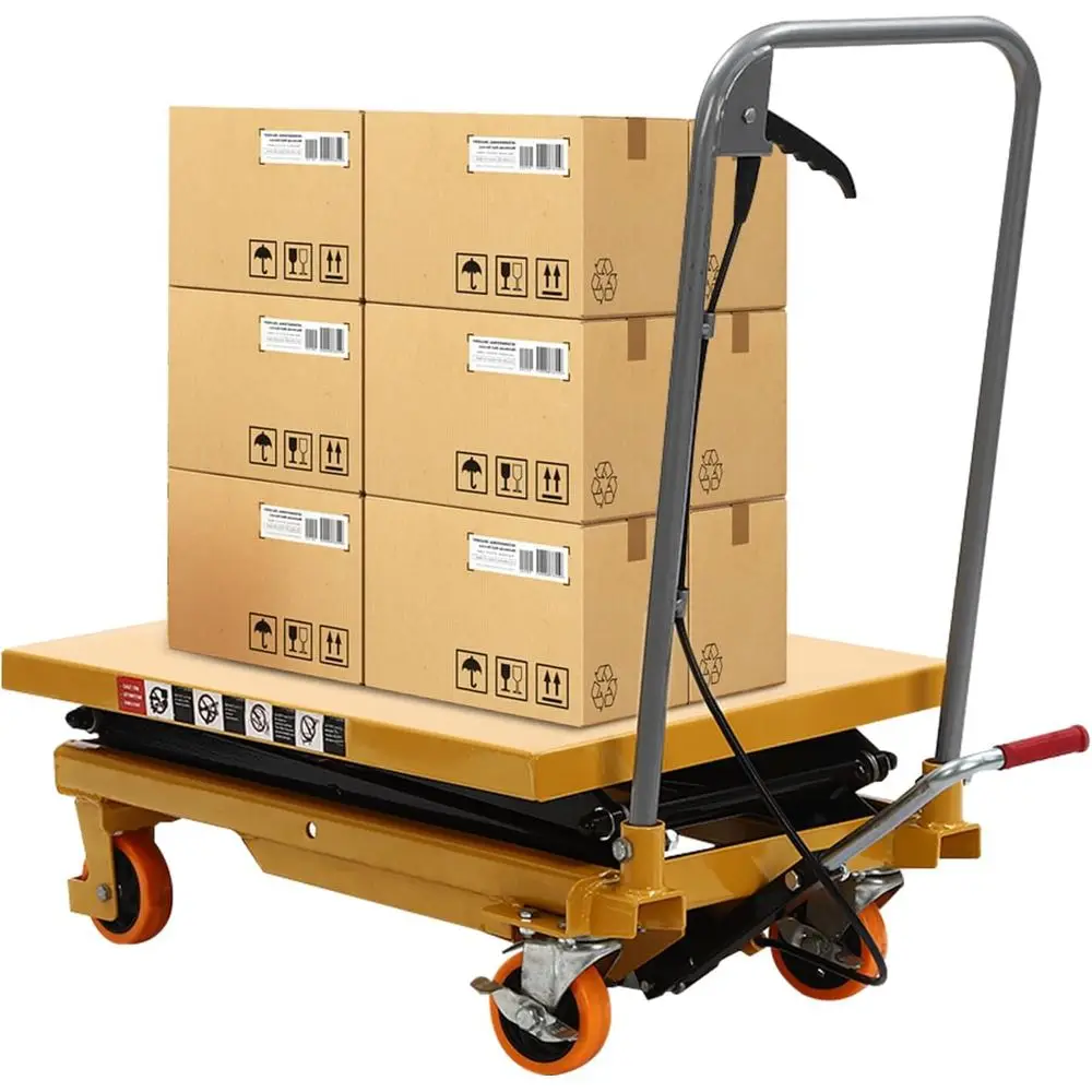 Hydraulic Lift Table Cart 330LBS Capacity, Double Scissor Hydraulic Lift Table Cart 45" Lifting Height, Manual Scissor Lift Tabl
Hydraulic Lift Table Cart 330LBS Capacity, Double Scissor Hydraulic Lift Table Cart 45" Lifting Height, Manual Scissor Lift Tabl
