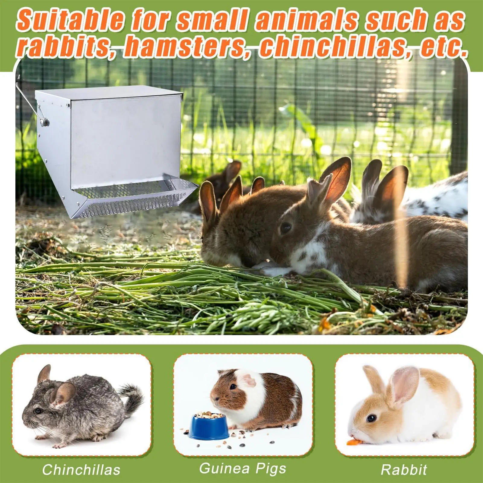 Кормушка для кроликов, автоматическая станция для кормления с крышкой, дозатор кормления для кроликов для ухода за домашними животными, для маленьких животных, в помещении, на открытом воздухе, для птиц, тхора
Кормушка для кроликов, автоматическая станция для кормления с крышкой, дозатор кормления для кроликов для ухода за домашними животными, для маленьких животных, в помещении, на открытом воздухе, для птиц, тхора