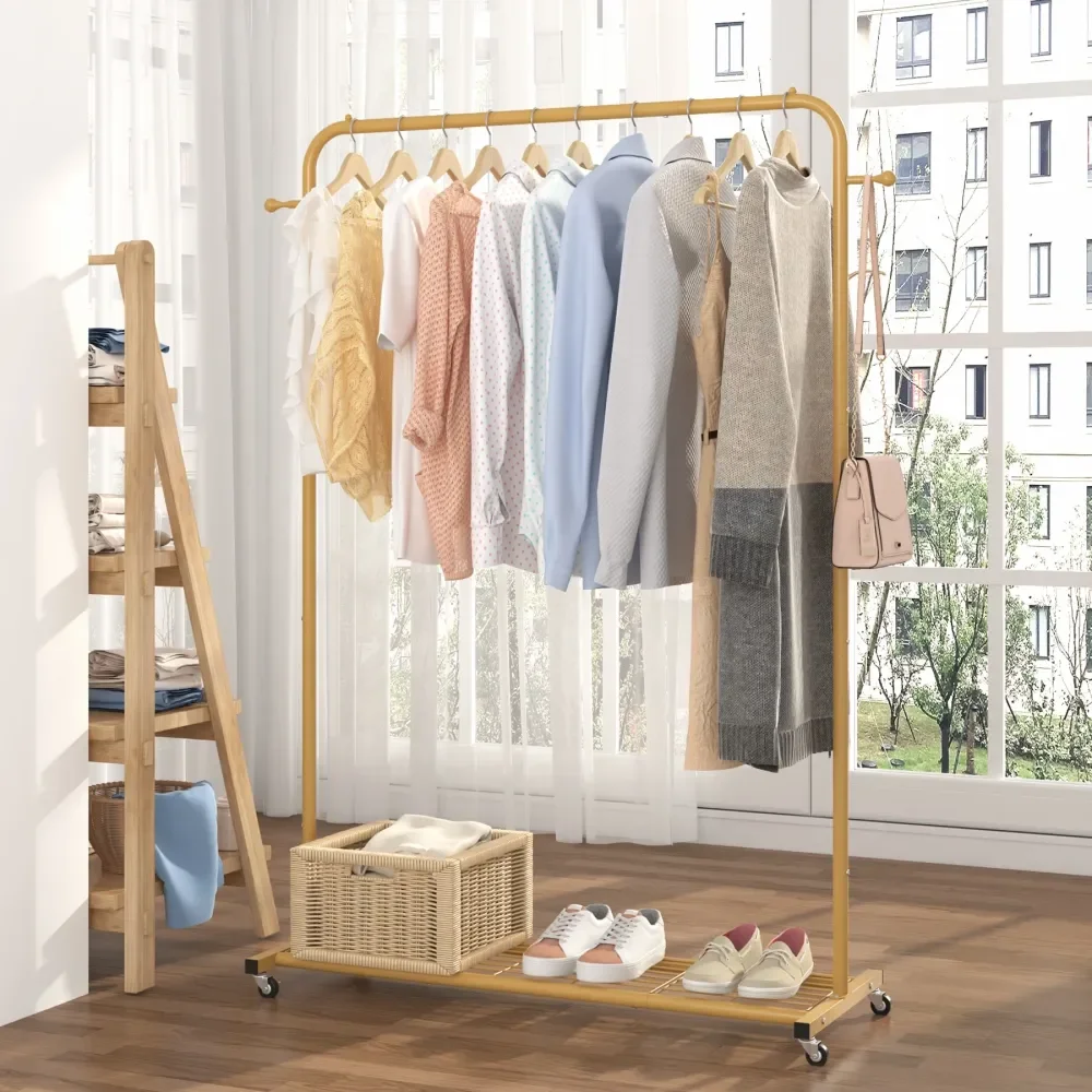 L x 16 W x 64.56 H Clothes Rack on Wheels, Clothing Rack with Bottom Mesh Storage Shelf,Sturdy Metal Frame,Rolling Garment Rack
L x 16 W x 64.56 H Clothes Rack on Wheels, Clothing Rack with Bottom Mesh Storage Shelf,Sturdy Metal Frame,Rolling Garment Rack