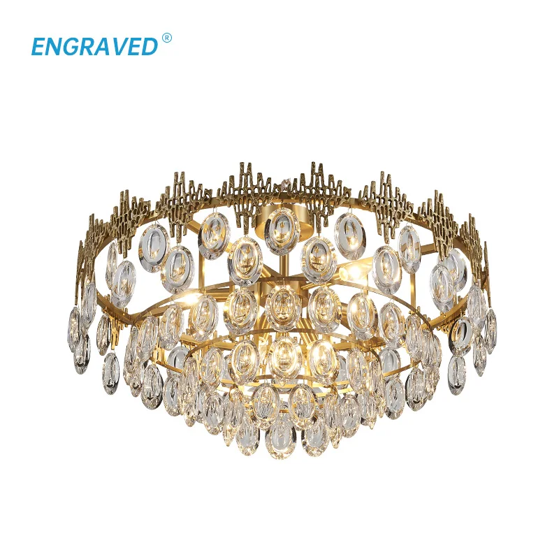 Vintage Copper Round Ceiling Lamp for Living Room Bedroom Crystal Luxury Creative Home Decoration Lighting Fixture Chandelier
Vintage Copper Round Ceiling Lamp for Living Room Bedroom Crystal Luxury Creative Home Decoration Lighting Fixture Chandelier