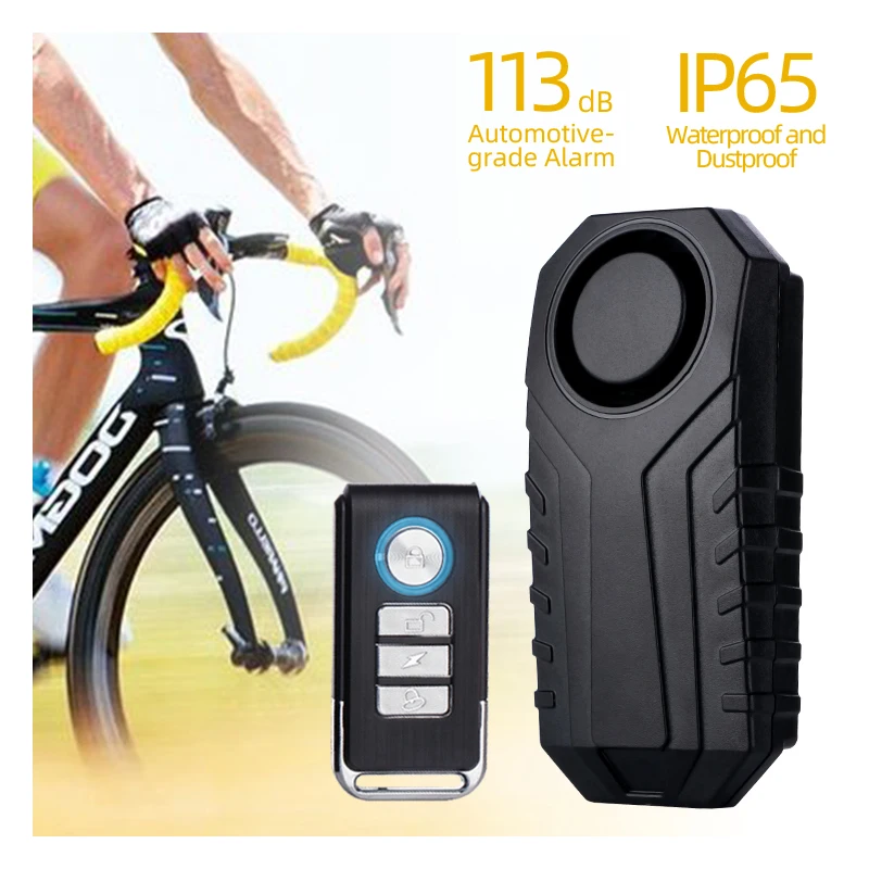 IP65 wireless vibration sensor alarm system 113dB bicycle alarm bicycle anti-theft wireless remote control bicycle alarm
IP65 wireless vibration sensor alarm system 113dB bicycle alarm bicycle anti-theft wireless remote control bicycle alarm