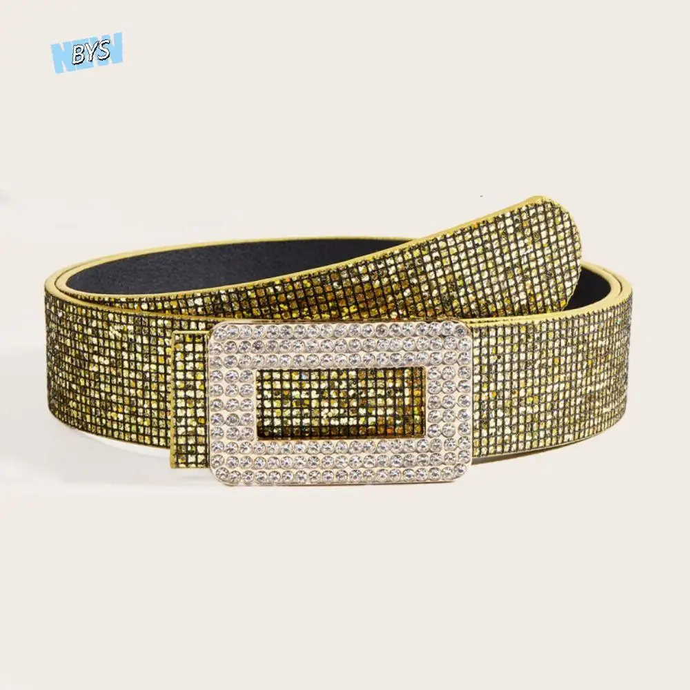 Rhinestone Square Buckle Sequin Belt Korean Style All-match PU Leather Wide Waistband Punk Jeans Trouser Decor
Rhinestone Square Buckle Sequin Belt Korean Style All-match PU Leather Wide Waistband Punk Jeans Trouser Decor