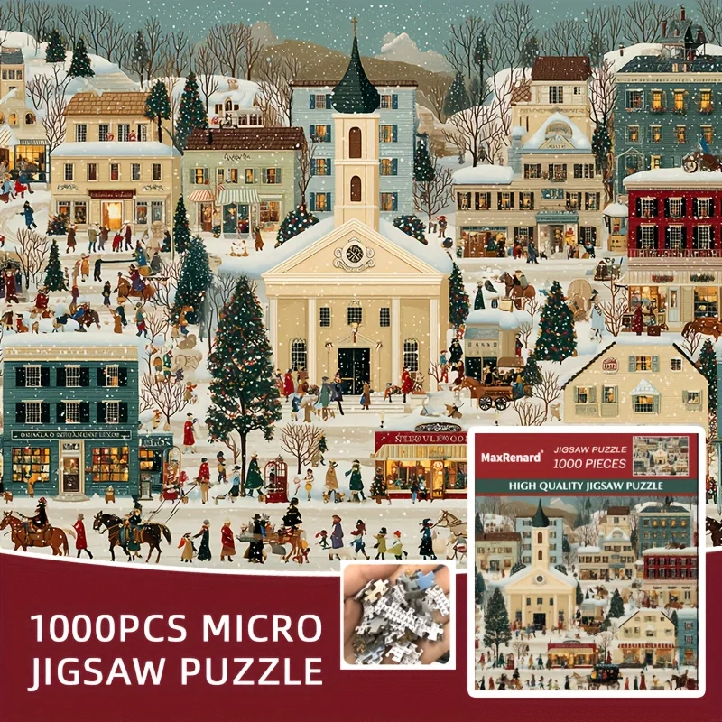 Xmas Jigsaw Puzzle 1000 Pieces - Mini Christmas Busy Street Snow Scene, 15x10 inch (38x26cm) Finished Size
Xmas Jigsaw Puzzle 1000 Pieces - Mini Christmas Busy Street Snow Scene, 15x10 inch (38x26cm) Finished Size