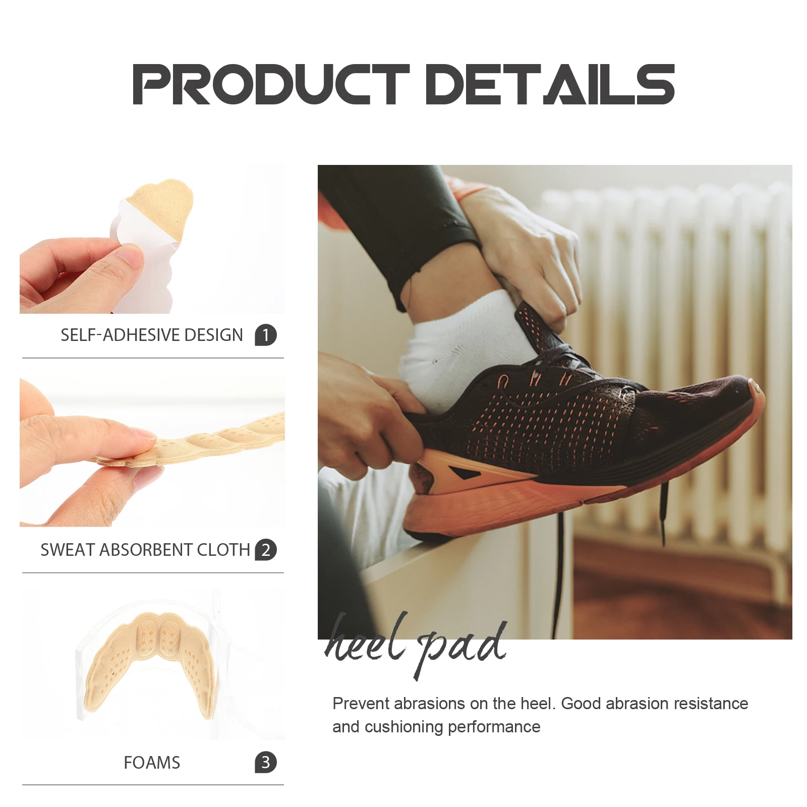 3 Pairs Anti-slip Heel Patch Cushion Liners Girl Protectors Shoes Pads for Sweat Cloth Guards Miss
3 Pairs Anti-slip Heel Patch Cushion Liners Girl Protectors Shoes Pads for Sweat Cloth Guards Miss