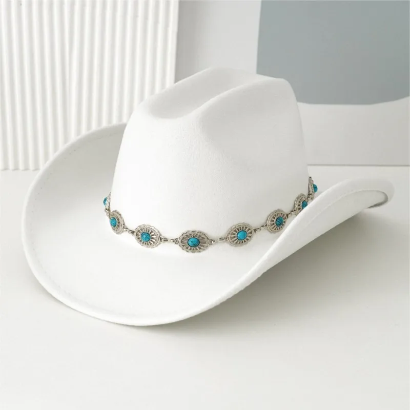 Wide-brimmed hats with belts and for both men women
Wide-brimmed hats with belts and for both men women