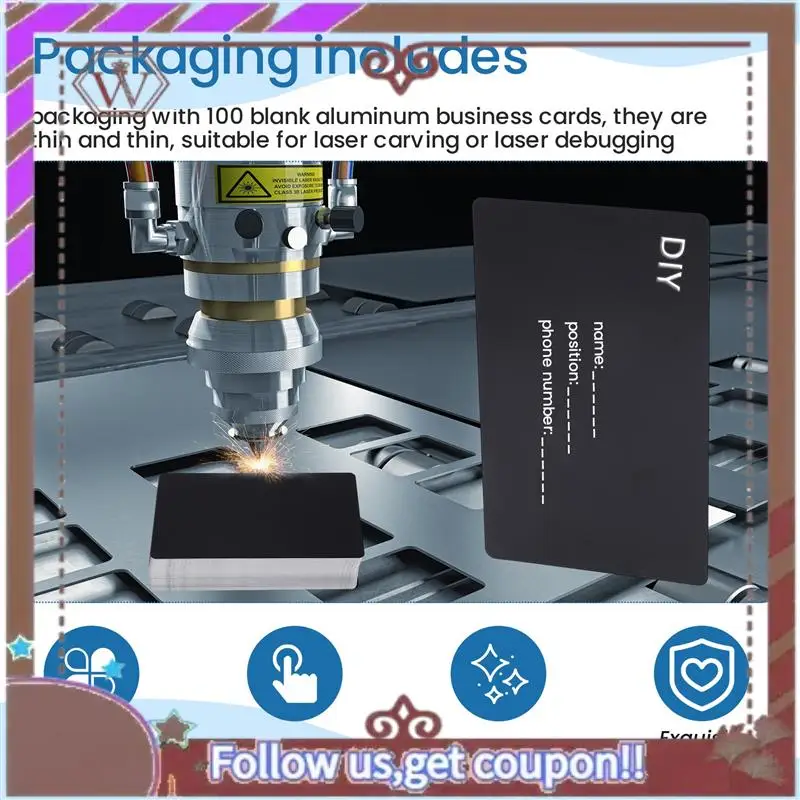ABBG-Matte Black 100 Pcs Aluminum Metal Engraving Blanks For Business Cards, DIY Laser Engraving Gift Cards
ABBG-Matte Black 100 Pcs Aluminum Metal Engraving Blanks For Business Cards, DIY Laser Engraving Gift Cards