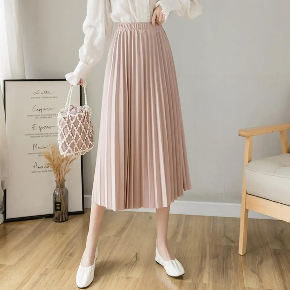 Summer Women Pleated Skirt Solid Color Elastic High Waist Lady Midi Skirt Soft Breathable Fabric Versatile Style Casual Skirt
Summer Women Pleated Skirt Solid Color Elastic High Waist Lady Midi Skirt Soft Breathable Fabric Versatile Style Casual Skirt