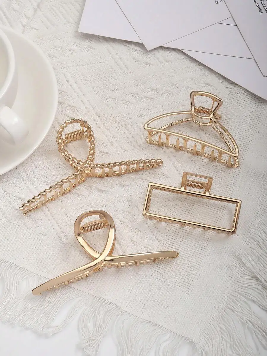 4pcs Geometric Hollow Alloy Large Claw Clips For Women Vintage Hair Accessories Casual Daily Wear
4pcs Geometric Hollow Alloy Large Claw Clips For Women Vintage Hair Accessories Casual Daily Wear