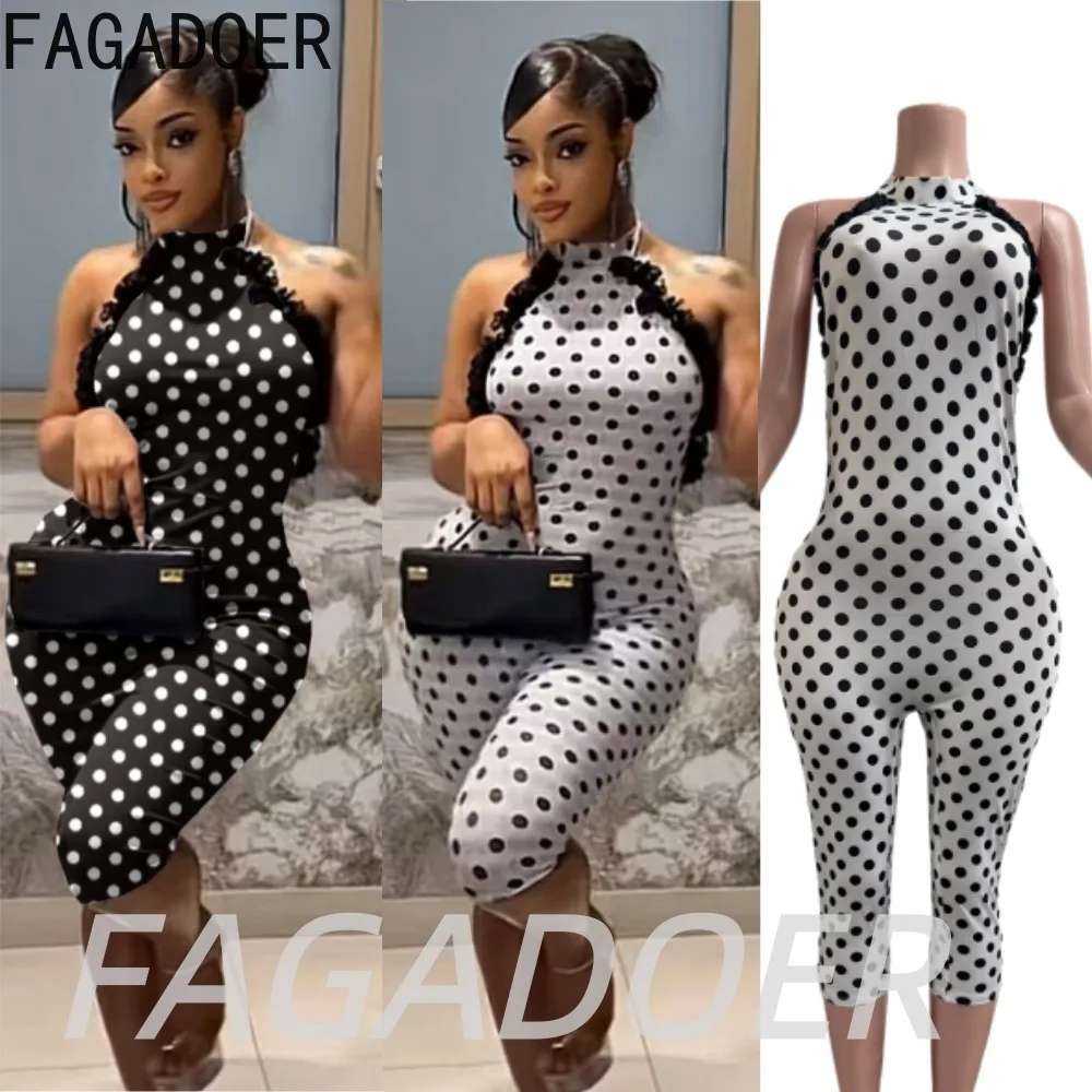 FAGADOER Mesh Patchwork Polka Dot Bodycon Romper Women Elegant Vintage Lace-up Halter Skinny Jumpsuits Summer Party Playsuits
FAGADOER Mesh Patchwork Polka Dot Bodycon Romper Women Elegant Vintage Lace-up Halter Skinny Jumpsuits Summer Party Playsuits