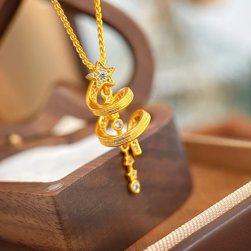Luxury 100% Real 24K Gold Sparkling Little Star & Snowflake Necklace, Delicate Pendant, Perfect Gift For Her
Luxury 100% Real 24K Gold Sparkling Little Star & Snowflake Necklace, Delicate Pendant, Perfect Gift For Her