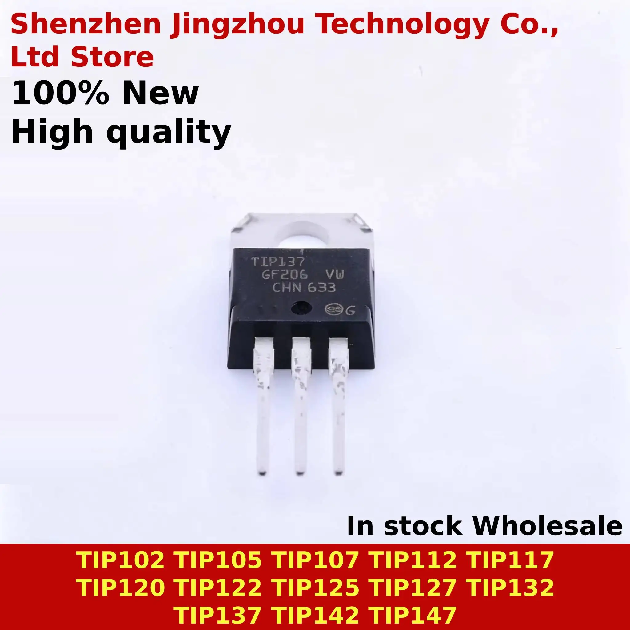 100% New (10/50/50PCS) TIP102 TIP105 TIP107 TIP112 TIP117 TIP120 TIP122 TIP125 TIP137 TIP127 TIP132 TO-220 In stock Wholesale
100% New (10/50/50PCS) TIP102 TIP105 TIP107 TIP112 TIP117 TIP120 TIP122 TIP125 TIP137 TIP127 TIP132 TO-220 In stock Wholesale