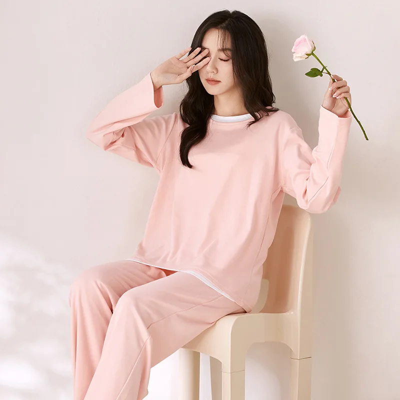 Springautumn Newwomen Clothing Simple Light Luxury Long Sleeved Pants Pullover Pajamas Soft Comfort Loosecasual Home Clothingset
Springautumn Newwomen Clothing Simple Light Luxury Long Sleeved Pants Pullover Pajamas Soft Comfort Loosecasual Home Clothingset