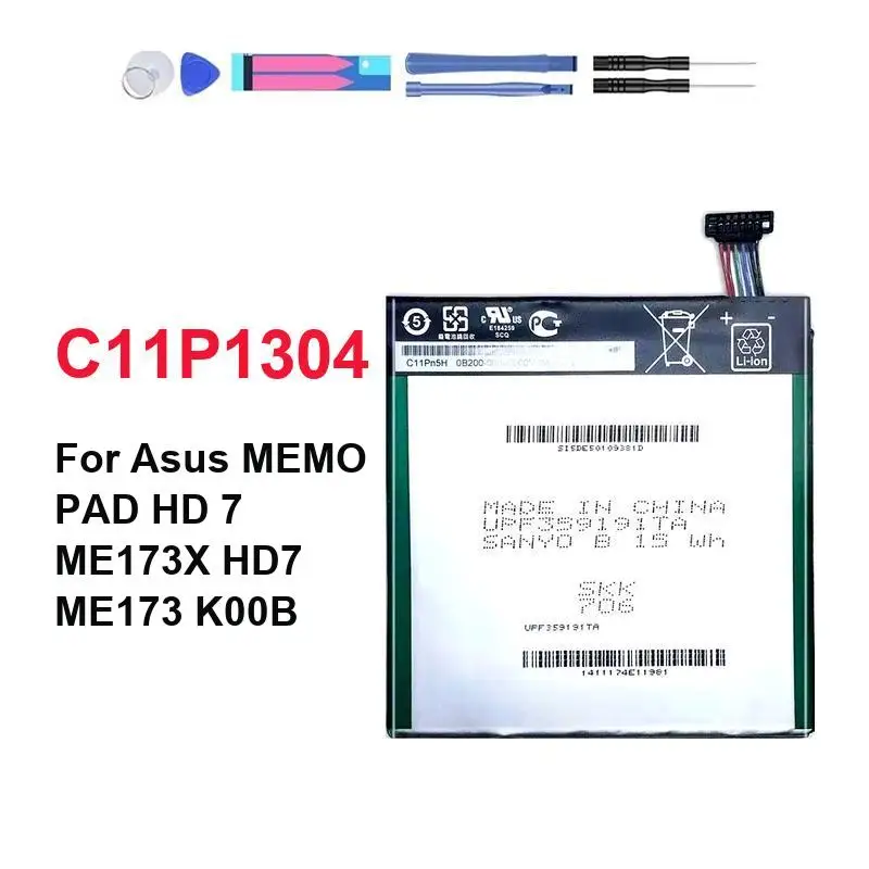 Аккумулятор C11P1304 для планшета Asus Memo Pad HD 7 ME173X HD7 ME173 K00B, премиум-класса, экологичный, 3950 мАч
Аккумулятор C11P1304 для планшета Asus Memo Pad HD 7 ME173X HD7 ME173 K00B, премиум-класса, экологичный, 3950 мАч