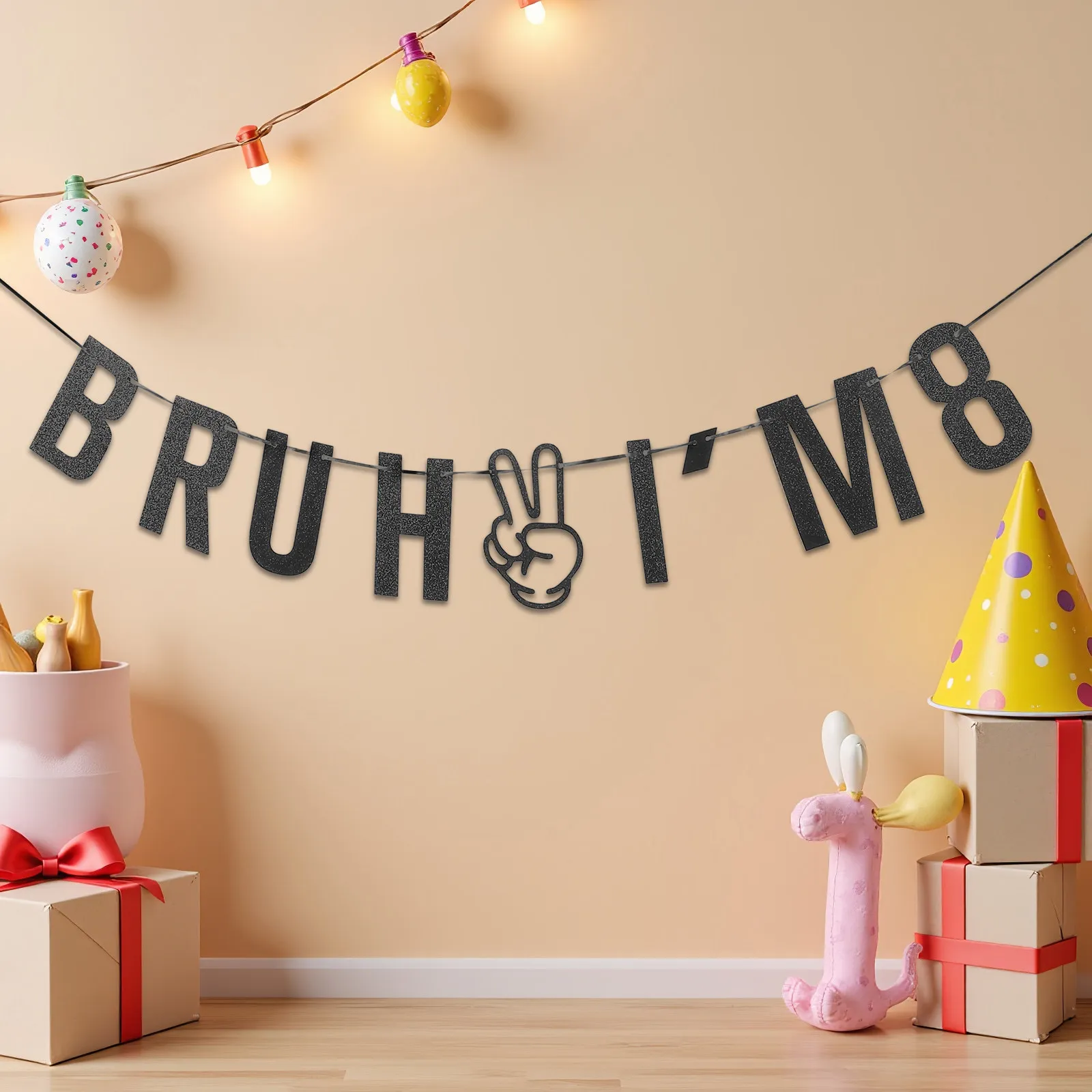 8th Birthday Banner Black Birthday Party Banner Wall Sign Pre-Strung Eight Year Old Banner Birthday Backdrop For Boys Kids
8th Birthday Banner Black Birthday Party Banner Wall Sign Pre-Strung Eight Year Old Banner Birthday Backdrop For Boys Kids