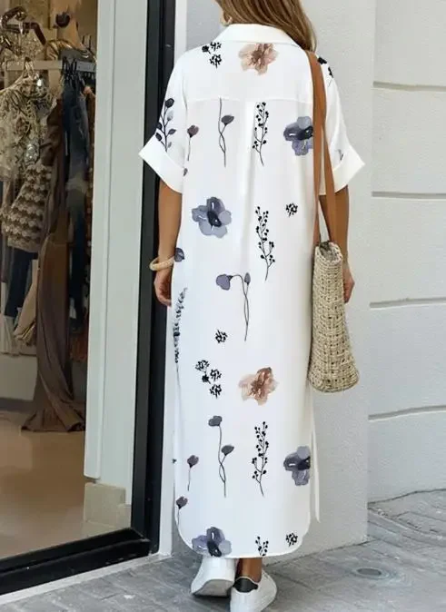 Women Dresses New Style Female Fashion Floral Print Short Sleeve Turn-Down Collar Shirt Dress Women's Casual Button Detail Dress
Women Dresses New Style Female Fashion Floral Print Short Sleeve Turn-Down Collar Shirt Dress Women's Casual Button Detail Dress