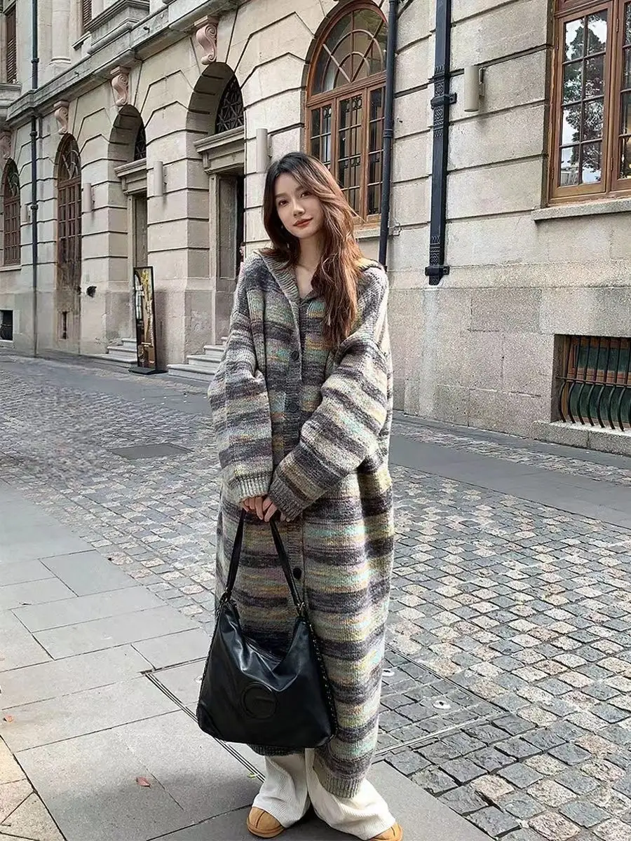 Autumn Winter Women Long Coat Korean Fashion Knit Loose Style Vintage Jacket Fashion Keep Warm
Autumn Winter Women Long Coat Korean Fashion Knit Loose Style Vintage Jacket Fashion Keep Warm
