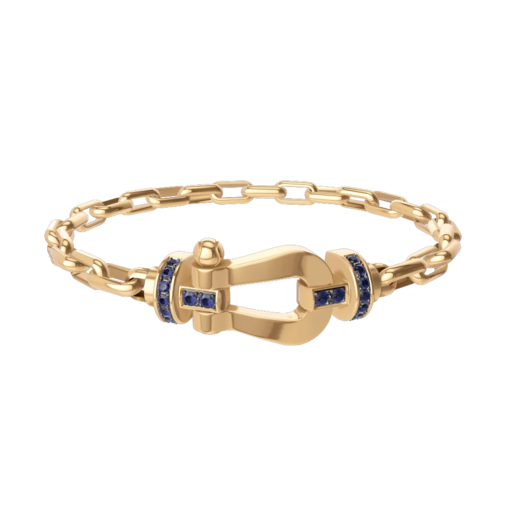 925 sterling silver, diamond-set chain-style horseshoe bracelet, size L, high-end gift
925 sterling silver, diamond-set chain-style horseshoe bracelet, size L, high-end gift