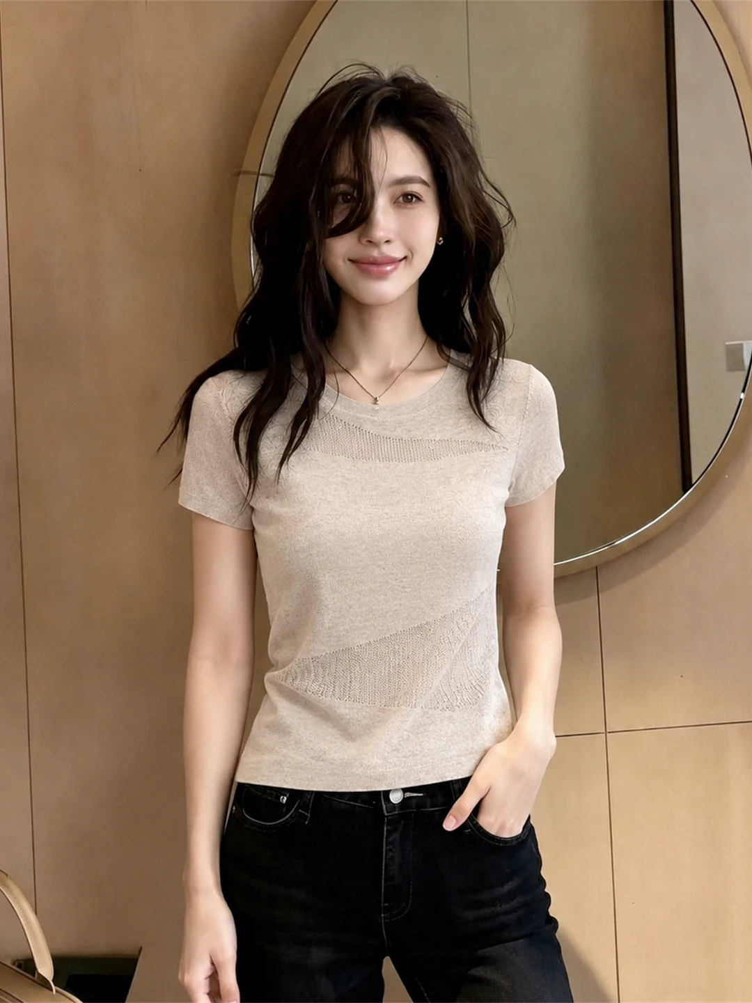 Summer Ice Silk Knitted Hollow out round Neck T-Shirt Women's Casual Style Commute Fashion Short Sleeve Color Top
Summer Ice Silk Knitted Hollow out round Neck T-Shirt Women's Casual Style Commute Fashion Short Sleeve Color Top