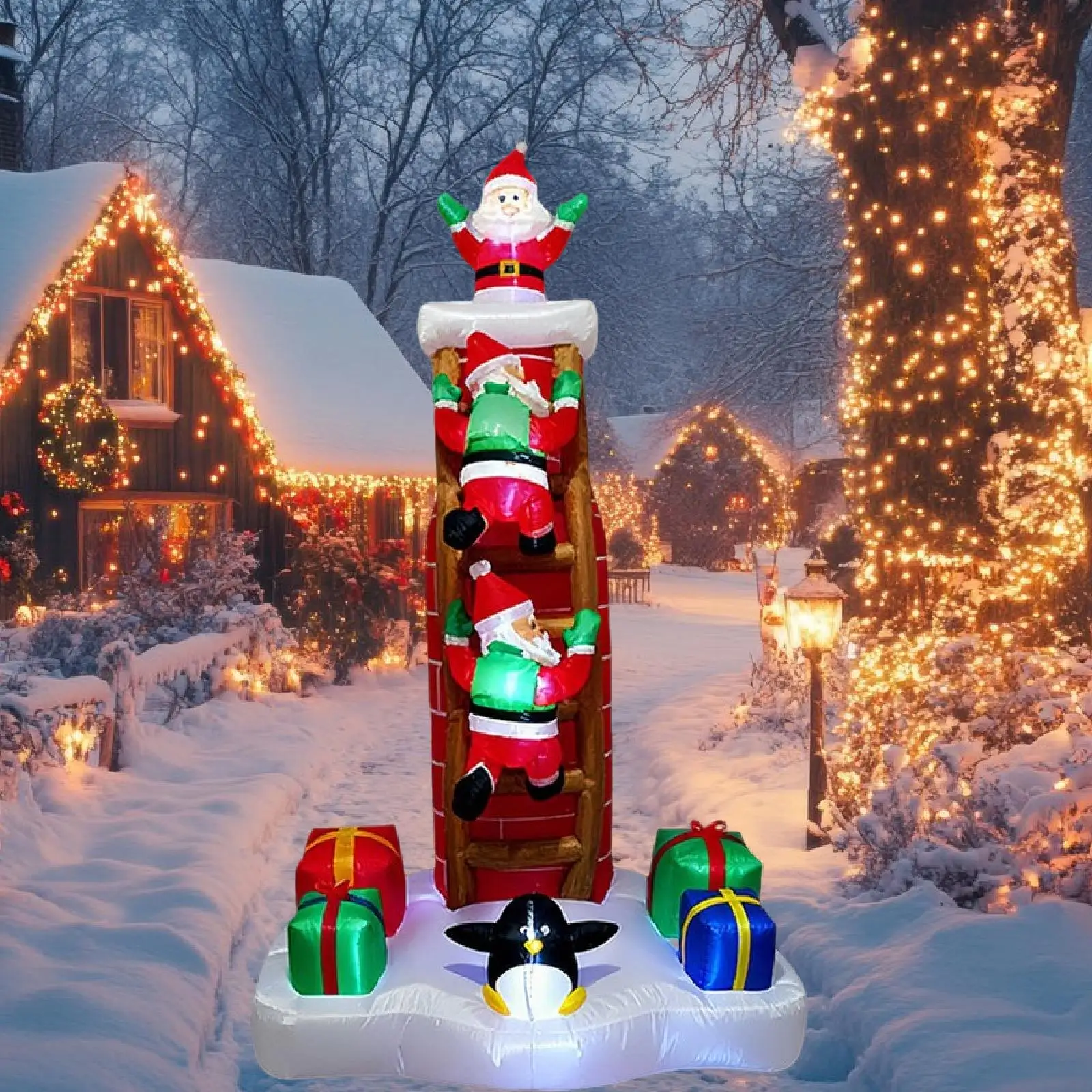 Multicolor Inflatable Santa Claus Christmas Outdoor Decoration LED Lighted Yard Ornament for Patio Lawn Party Gift
Multicolor Inflatable Santa Claus Christmas Outdoor Decoration LED Lighted Yard Ornament for Patio Lawn Party Gift
