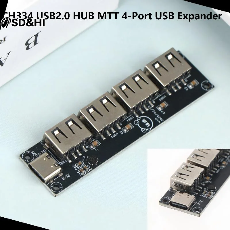 CH334 USB 2.0 HUB 4 Port USB Expander MTT Multi Transaction Translator USB Splitter Module For DIY Electronics
CH334 USB 2.0 HUB 4 Port USB Expander MTT Multi Transaction Translator USB Splitter Module For DIY Electronics
