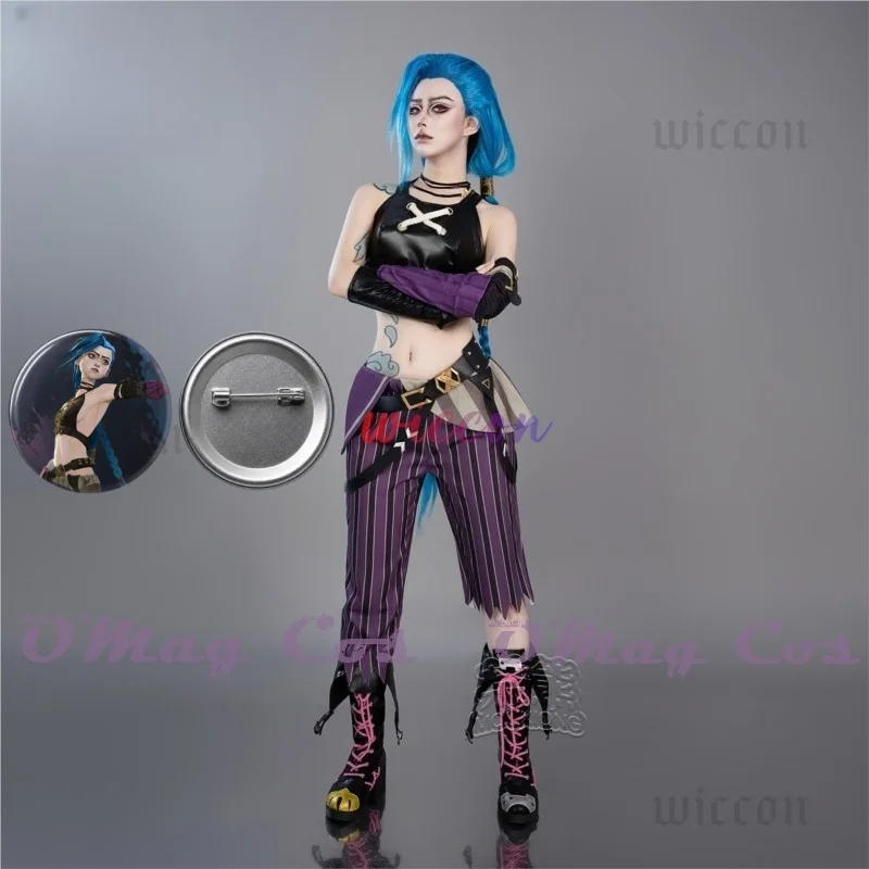 Jinx Cosplay Outfit Wig Shoes Full Set Sexy Carnival Party Role Play Clothing for Women
Jinx Cosplay Outfit Wig Shoes Full Set Sexy Carnival Party Role Play Clothing for Women
