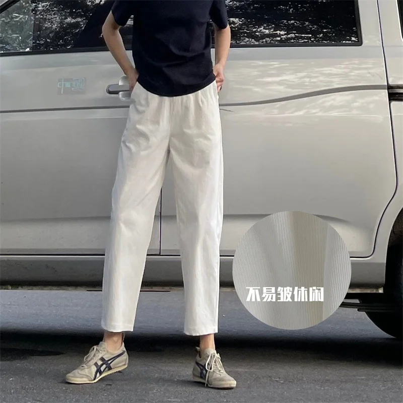Female High End Straight Leg Pants Korean Lady Fashion High Waist Nine Points Trousers Summer Women Non Wrinkle Sickle Pantalons
Female High End Straight Leg Pants Korean Lady Fashion High Waist Nine Points Trousers Summer Women Non Wrinkle Sickle Pantalons