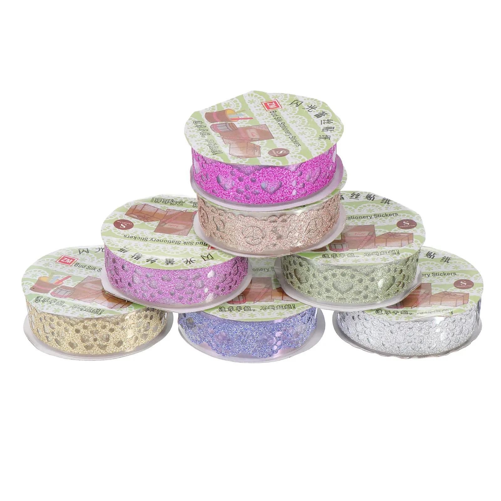 7 Rolls Glittery Lace Tape Beautiful Lace Design Sparkling Glitter Effect for DIY Scrapbook Decoration School Stationery Crafts
7 Rolls Glittery Lace Tape Beautiful Lace Design Sparkling Glitter Effect for DIY Scrapbook Decoration School Stationery Crafts