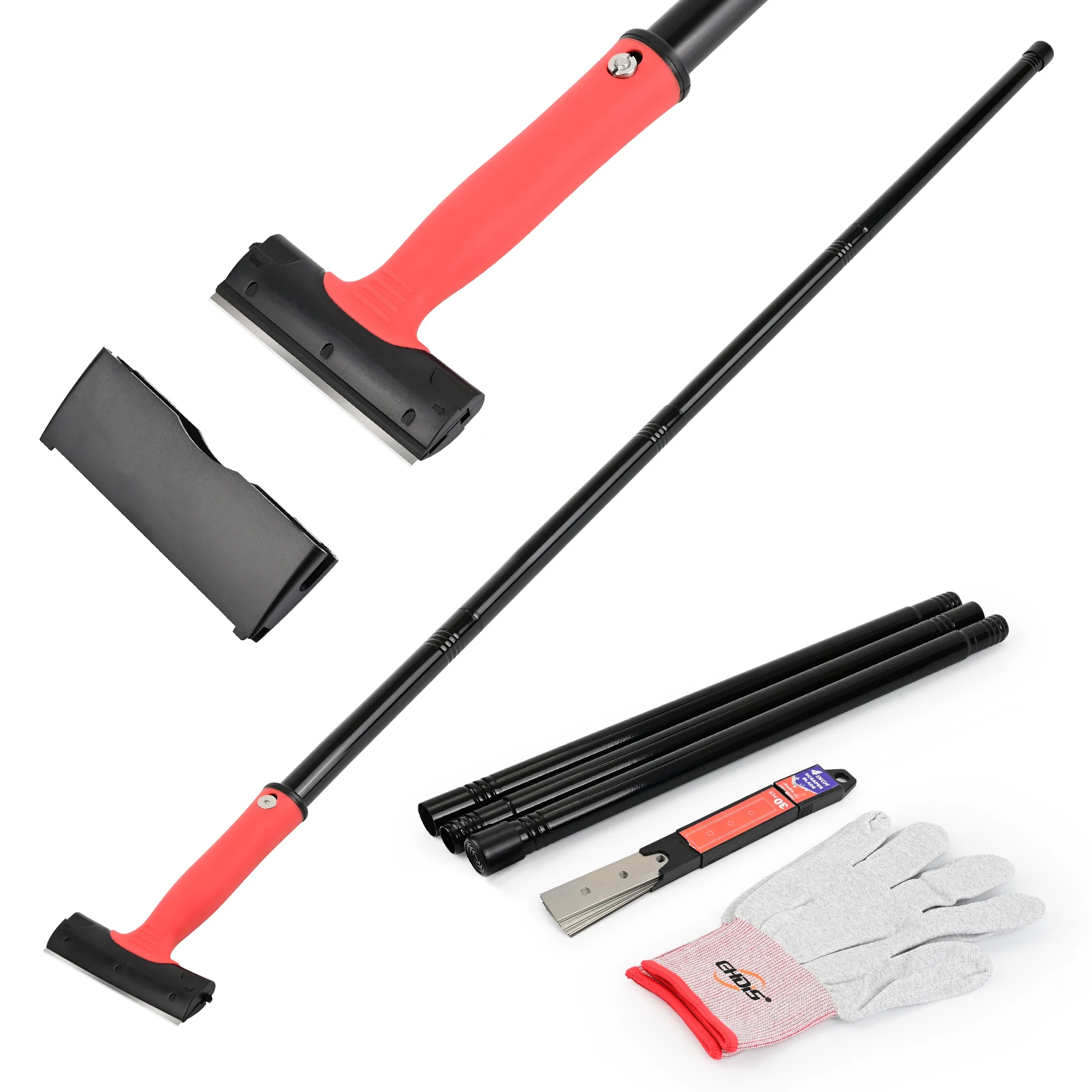 FOSHIO скребок для бритвы с длинной ручкой, набор инструментов с запасными лезвиями 4/6 дюймов, рабочие перчатки для чистки краски, автомобильной пленки, бумага для тонировки окон 
FOSHIO скребок для бритвы с длинной ручкой, набор инструментов с запасными лезвиями 4/6 дюймов, рабочие перчатки для чистки краски, автомобильной пленки, бумага для тонировки окон