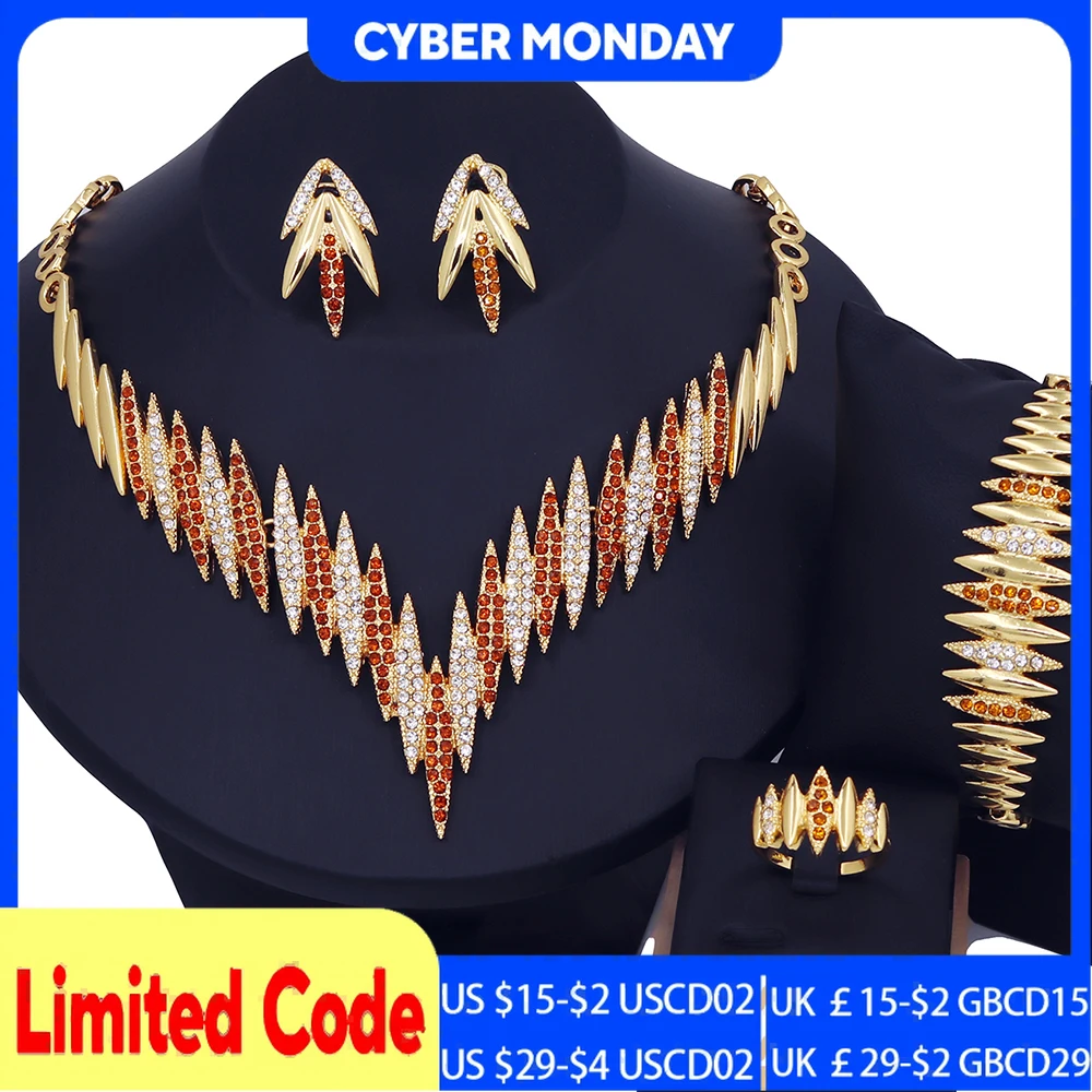YTJX Horse Eye Jewelry Set Luxury Zircon Necklace Bracelet Earring Ring Dubai Africal Wedding Jewellery 18K Gold Plated
YTJX Horse Eye Jewelry Set Luxury Zircon Necklace Bracelet Earring Ring Dubai Africal Wedding Jewellery 18K Gold Plated