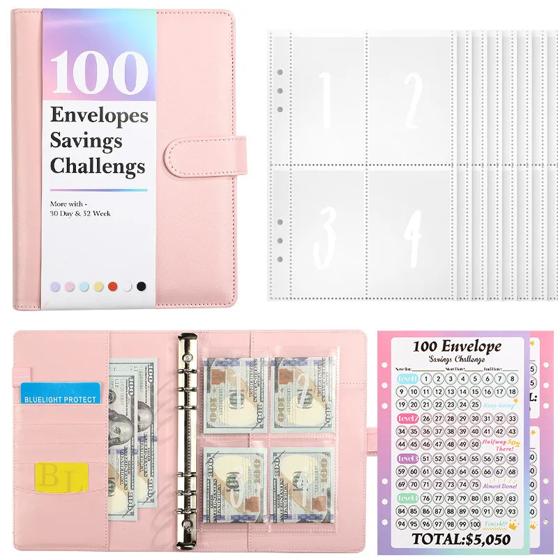 New A5 Silk combination lock 100 Envelope Challenge Binder Kit,with Envelopes & Reusable Tracker, Savings Binder-Save $5050
New A5 Silk combination lock 100 Envelope Challenge Binder Kit,with Envelopes & Reusable Tracker, Savings Binder-Save $5050