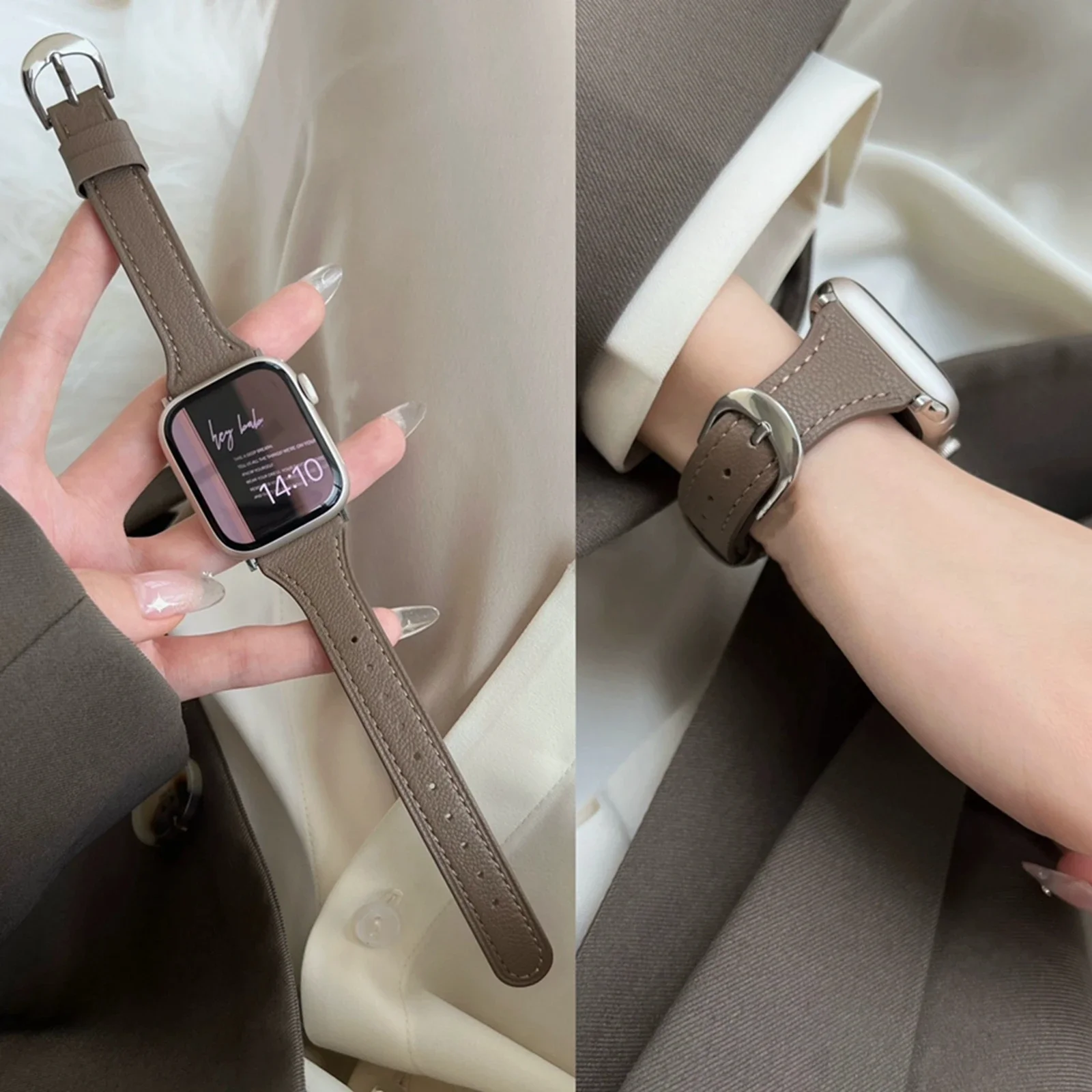 Nice Leather loop For Apple Watch band slim women Series Ultra 10/9/8/7/6 38mm 40mm 41mm 42mm 44mm 45mm 46mm Strap
Nice Leather loop For Apple Watch band slim women Series Ultra 10/9/8/7/6 38mm 40mm 41mm 42mm 44mm 45mm 46mm Strap