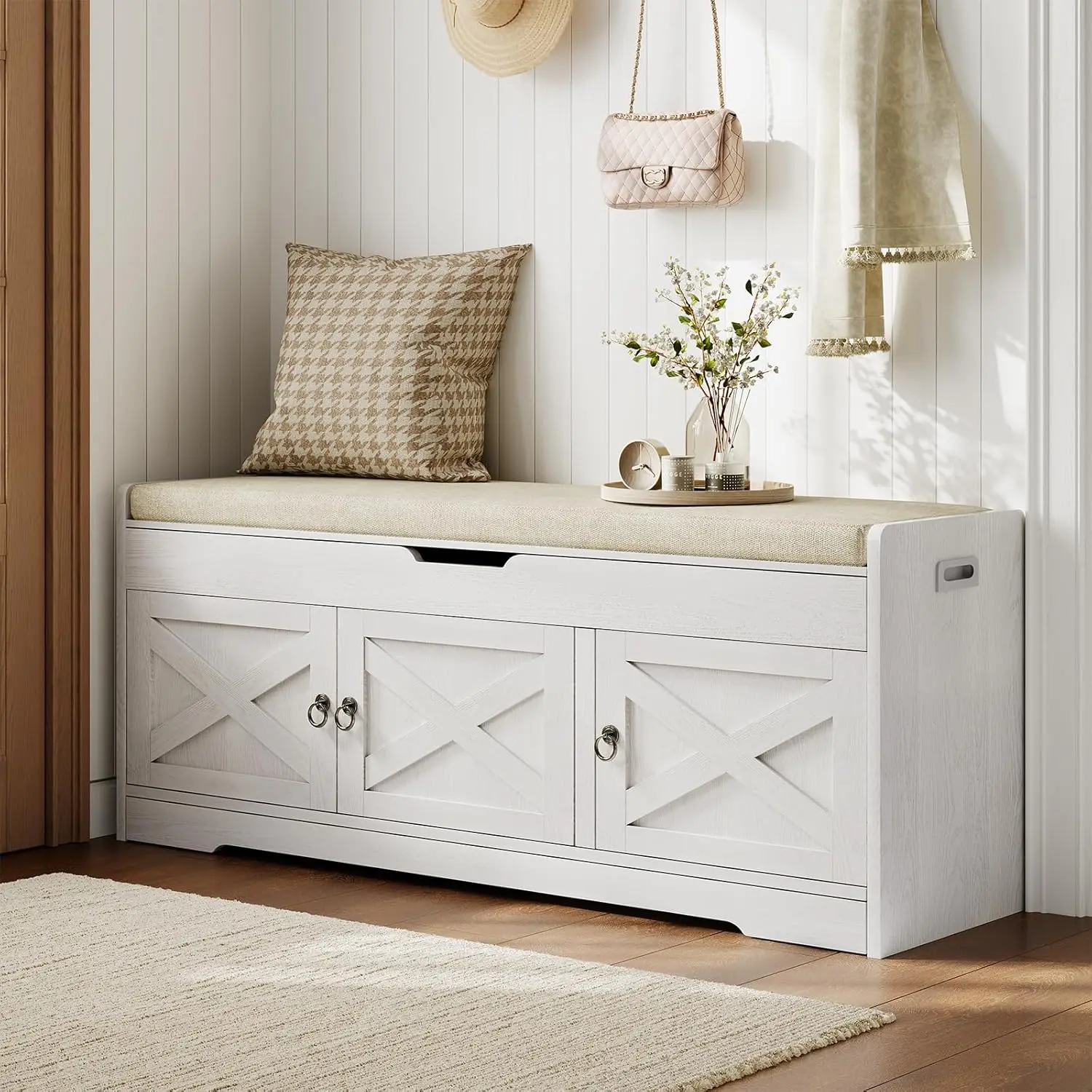 3-Tier Lift Top Shoe Storage Bench with Cushion Seat Adjustable Shelf Entryway Hallway Bedroom White Customized
3-Tier Lift Top Shoe Storage Bench with Cushion Seat Adjustable Shelf Entryway Hallway Bedroom White Customized