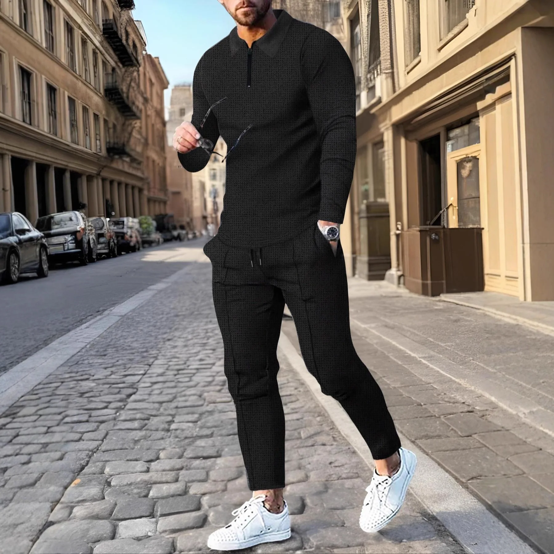 Мужская повседневная модная спортивная одежда, топ с длинными рукавами на молнии и спортивные штаны для бега в тренажерном зале, походов на свежем воздухе - варианты 1/2 предмета
Мужская повседневная модная спортивная одежда, топ с длинными рукавами на молнии и спортивные штаны для бега в тренажерном зале, походов на свежем воздухе - варианты 1/2 предмета