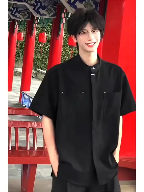 Новая мужская летняя рубашка свободного кроя в китайском стиле с воротником-стойкой и пуговицами, рабочая одежда
Новая мужская летняя рубашка свободного кроя в китайском стиле с воротником-стойкой и пуговицами, рабочая одежда