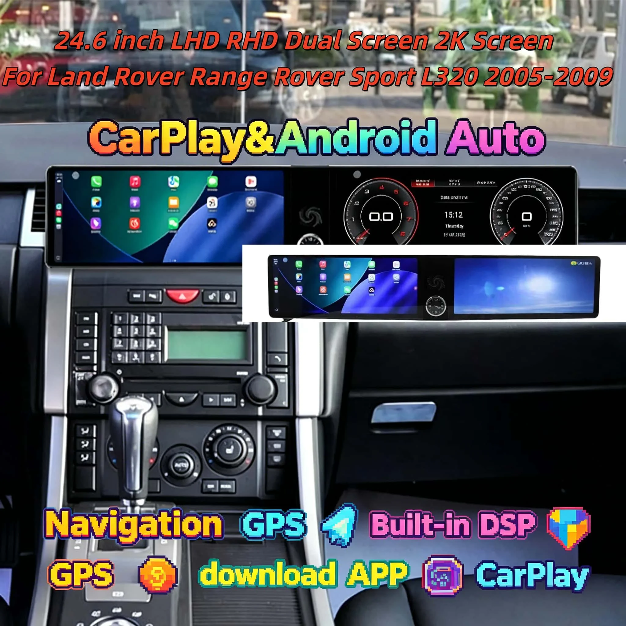 H Car Radio Dual Screen For Land Rover Range Rover Sport L320 2005-2009 Android Auto Multimedia Player GPS 4G DSP Navigation Hea
H Car Radio Dual Screen For Land Rover Range Rover Sport L320 2005-2009 Android Auto Multimedia Player GPS 4G DSP Navigation Hea