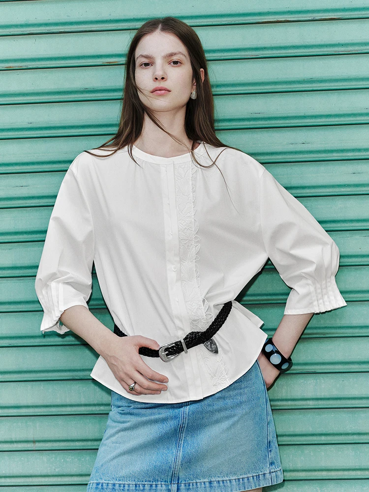 Vivian Fani round Ne Loose Commuter irt Women's Summer New Lace Flower Top Seven Sve Polyester Fiber
Vivian Fani round Ne Loose Commuter irt Women's Summer New Lace Flower Top Seven Sve Polyester Fiber