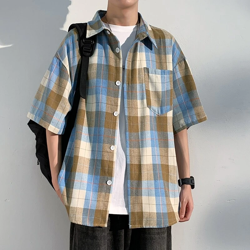 Men's Trendy Plaid Shirt Summer Casual Long Sleeve T-shirt Brand Couple Ice Silk Loose-fit Sunscreen Jacket Top
Men's Trendy Plaid Shirt Summer Casual Long Sleeve T-shirt Brand Couple Ice Silk Loose-fit Sunscreen Jacket Top