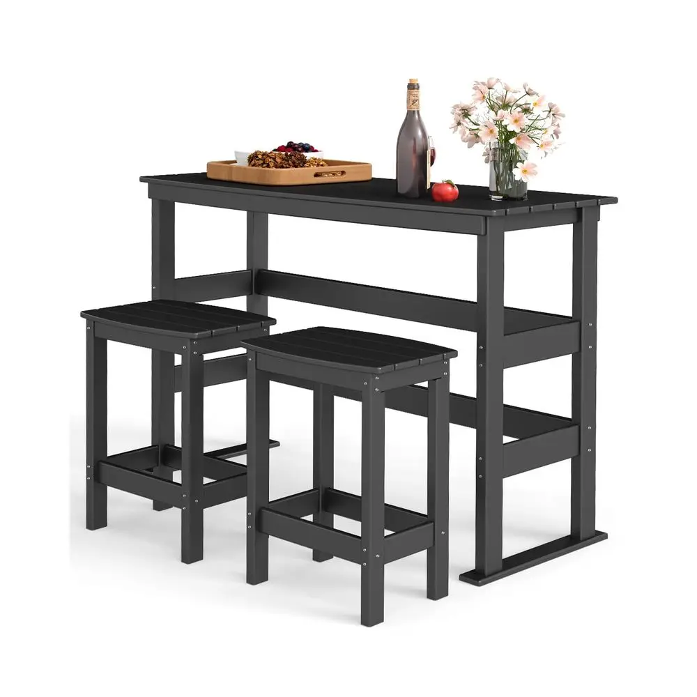 OutdoorBarSet HDPE Plastic 3Piece 37 Counter Height Patio Table amp 2 Backless Stools Rectangle High Top All Weather for Backya
OutdoorBarSet HDPE Plastic 3Piece 37 Counter Height Patio Table amp 2 Backless Stools Rectangle High Top All Weather for Backya