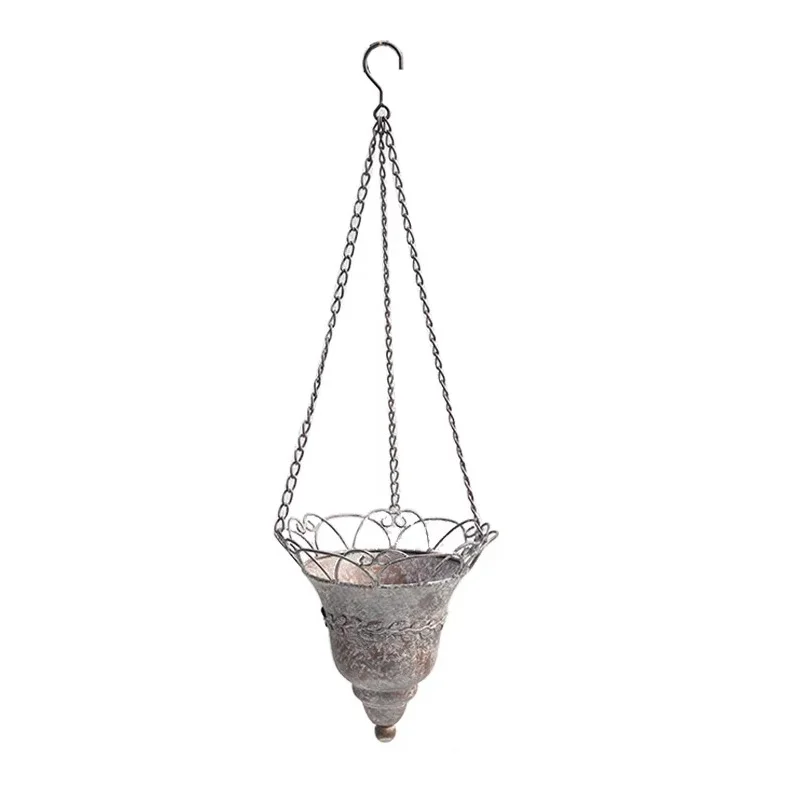 Vintage Iron Hanging Planter Basket with Chain, Cone Shape, 24cm Diameter x 24cm Height, Rustic Decorative Metal Plant Holder
Vintage Iron Hanging Planter Basket with Chain, Cone Shape, 24cm Diameter x 24cm Height, Rustic Decorative Metal Plant Holder